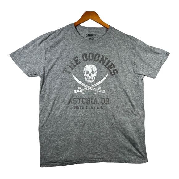 The Goonies Movie Hey You Guys Adult Gray Tee T-Shirt Ripple Junction sz L - Picture 1 of 4